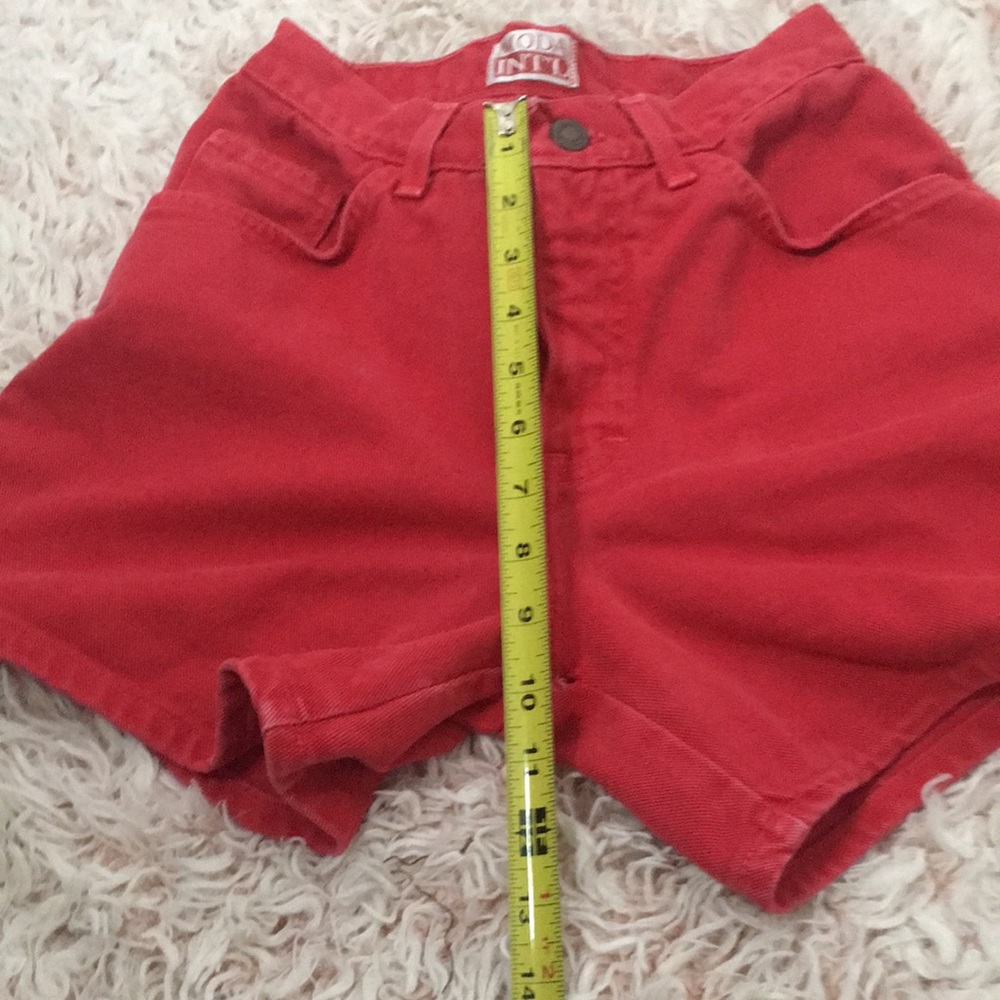 🍎VTG Moda Itn. hi rise red mom jean shorts - Picture 6 of 8